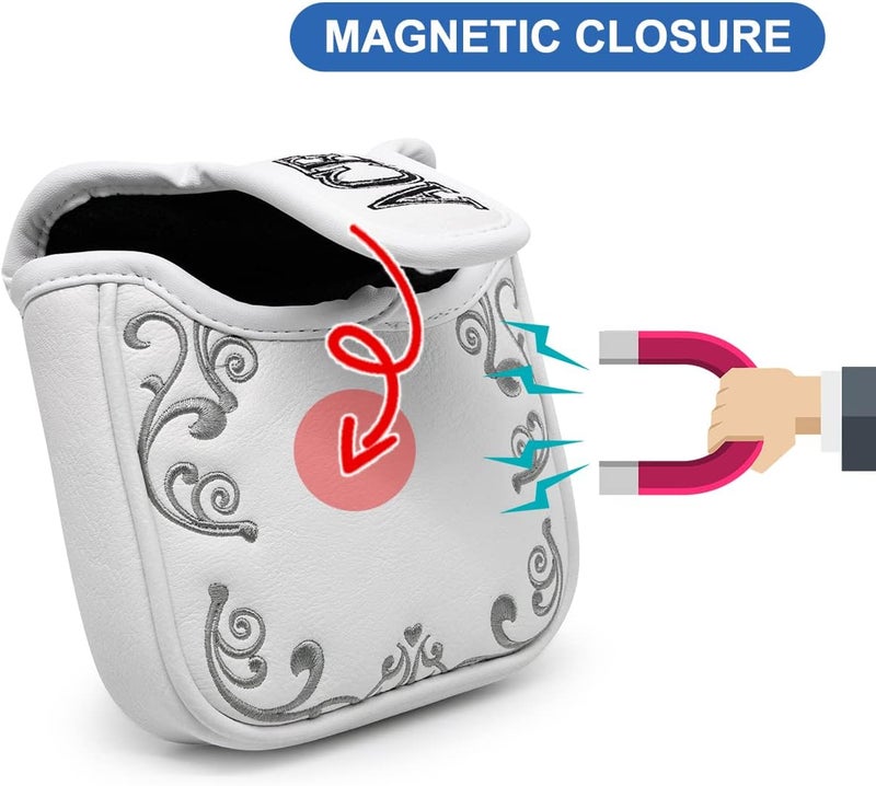 Acebirdie Golf Mallet Putter Cover, Golf Club Cover with Strong Magnetic Closure, PU Leather Waterproof Golf Putter Cover Golf Accessories - Image 4